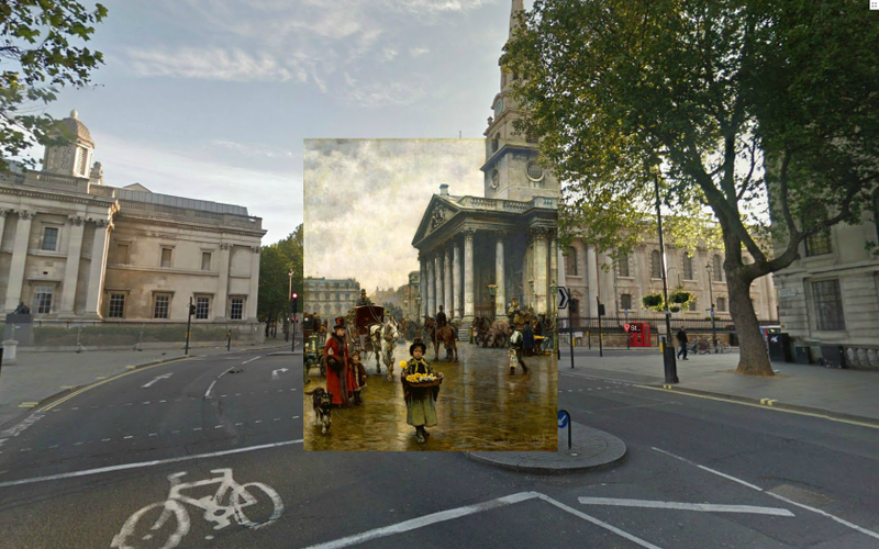 Illustration for article titled Impressive images mix classic paintings and modern London street views